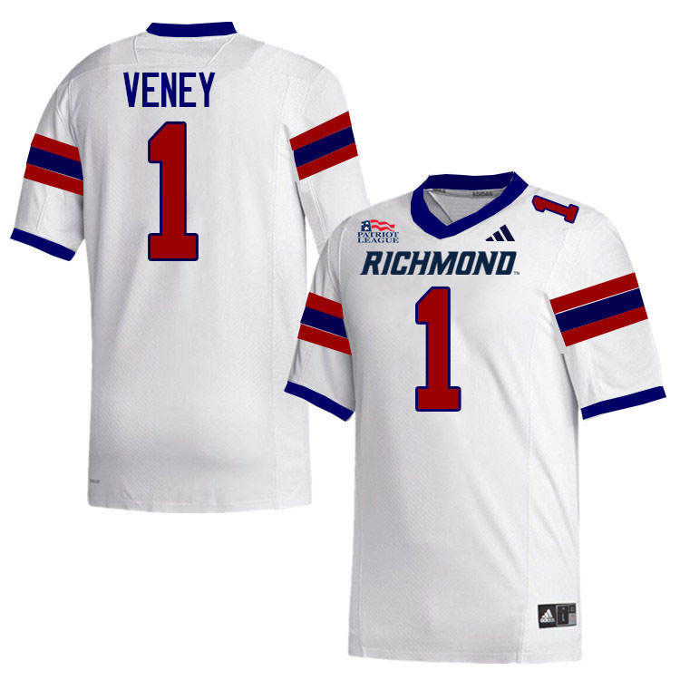 Richmond Spiders #1 Quanye Veney College Football Jerseys,Uniforms-White Richmond Spiders #1 Quanye Veney College Football Jerseys,Uniforms-White